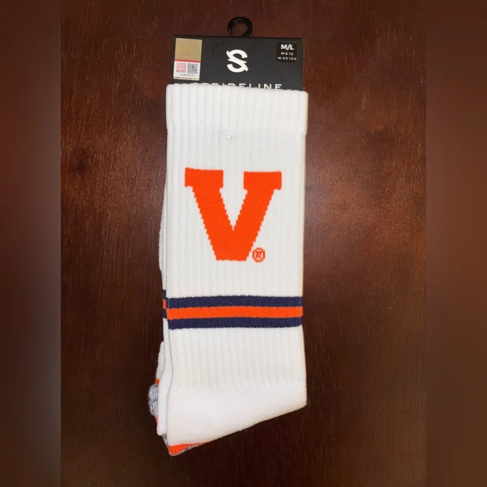UNIVERSITY OF VIRGINIA STRIDELINE CREW SOCKS NWT MEN’S SHOE SIZE 8-12